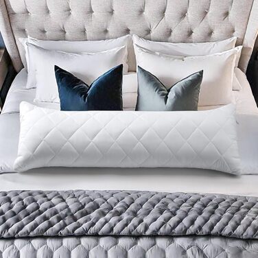 Подушка для вагітних та сну Utopia Bedding, стегана подушка-обіймашка для сну на боці, м'який поліестер, 40x145 см, біла