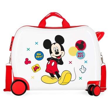 Дитяча валіза Disney Minnie Mouse Enjoy the Day синя, жорстка (ABS), 50x38x20 см, 34л, з комбінованим замком та 4 колесами, ручна поклажа