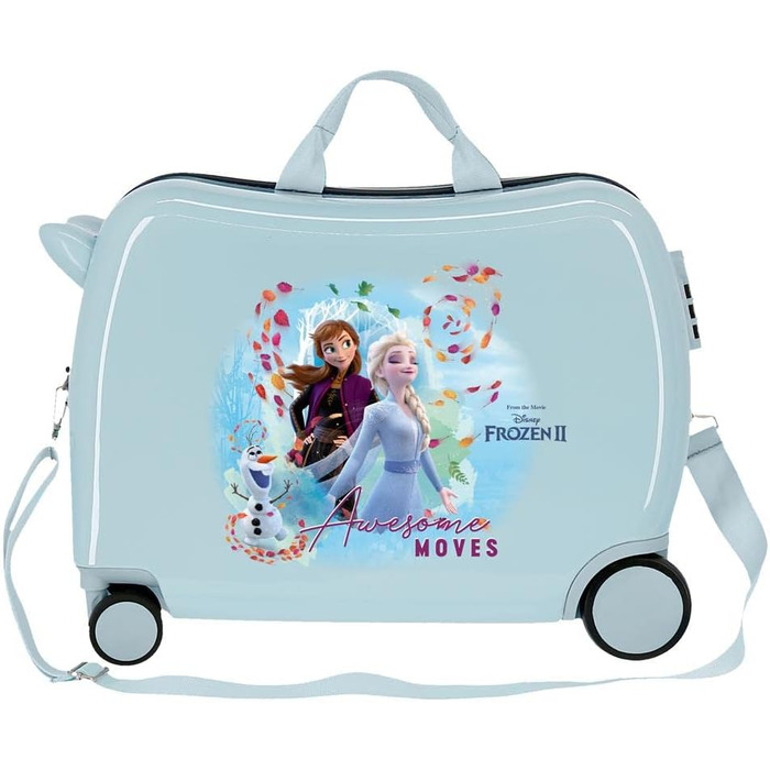 Дитяча валіза Disney Frozen Die Eiskönigin, жорсткий ABS, 50x38x20 см, синя, 34 л, 2,1 кг, 4 колеса, з кодовим замком, ручна поклажа