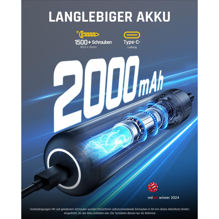 Електрична викрутка Fanttik S1 Pro з магнітним тримачем, 16 біт, 6 Нм, 2000mAh - для ремонту меблів та комп'ютерів