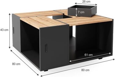 Журнальний стіл Vicco Anton білий, 80x43 см, сучасний дизайн