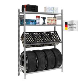 Стелаж для ящиків та шин PROREGAL CHIEMSEE TIRE, німецька якість, 200x136x43,5 см, оцинкована, для 3 ящиків, 4 шин та 2 дощок