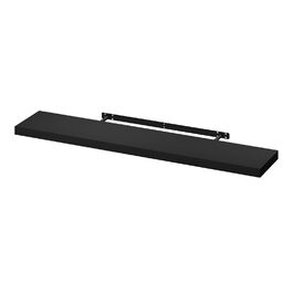 Полиця настінна WOLTU Wandboard для CD, DVD, книг, 120x22.9x3.8 см, чорна - для офісу, вітальні, спальні, кухні RG9315sz