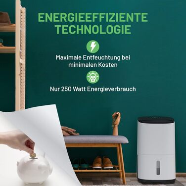 Meaco MeacoDry Arete® Two 25L: Повітряний осушувач та очищувач з HEPA-фільтром H13, Wi-Fi, інтелектуальні режими (сушка білизни, енергозбереження, тихий режим), гарантія 5 років (Колір: Pebble)