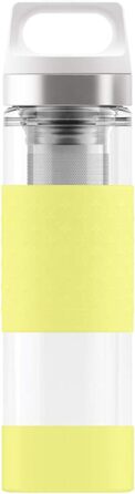 Термобутилка SIGG Hot & Cold зі скла 0.4 л, ізольована, без шкідливих речовин, із силіконовим захистом Ultra Lemon