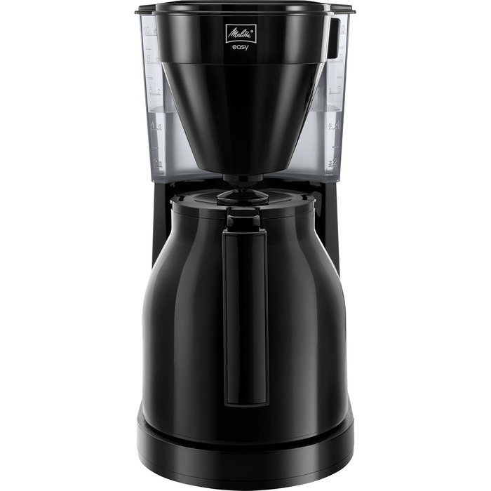 Кавоварка Melitta Easy Therm з термокувшином, фільтраційна, до 8 чашок, чорна, з функцією захисту від капання