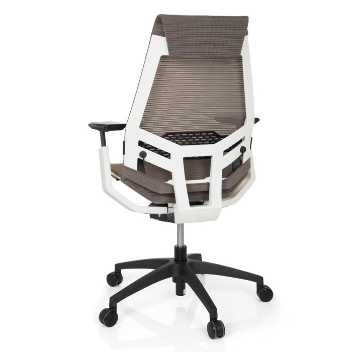 Офісне крісло GENIDIA SMART WHITE сітка сірого кольору hjh OFFICE