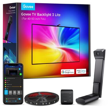 Розумна LED-підсвітка для телевізора Govee TV Backlight 3 Lite з Fish-Eye корекцією, для ТВ 55-65 дюймів