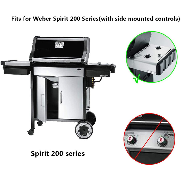 Чохол Onlyfire для гриля Weber Spirit E310/E320/S310/S320, водонепроникний і міцний чохол для газового гриля Weber 7139, серії Spirit II, Spirit 300, Spirit 200 (до 2012), чорний
