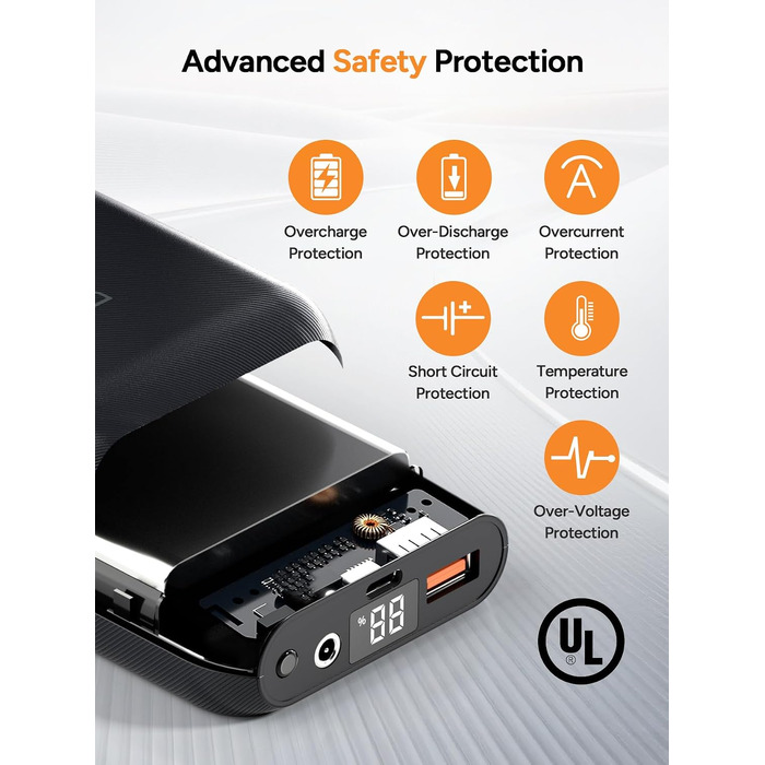 Зігріваючий жилет для чоловіків DR.PREPARE з PowerBank 16000mAh, розмір L