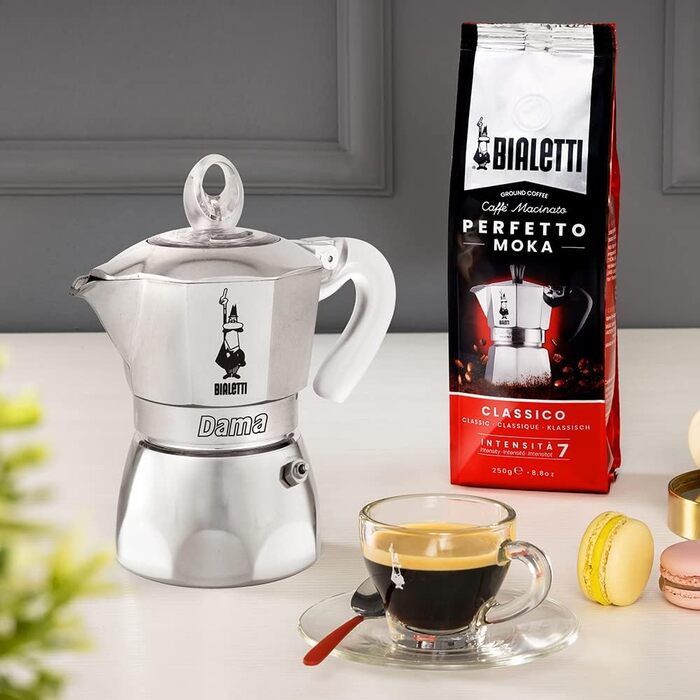 Кавоварка Bialetti DAMA Pure Ice, алюмінієва, 1 чашка, не для індукції, 67 мл