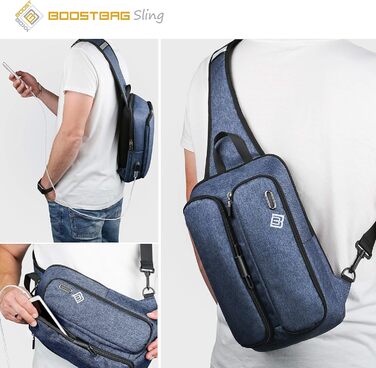 Сумка слінг Boostbag Sling синя — багатофункціональна наплічна сумка для планшета 10,1