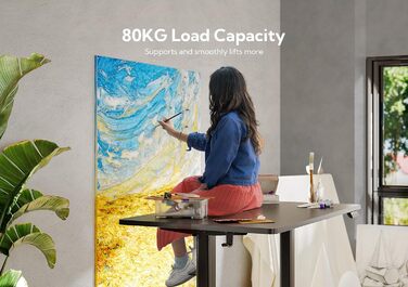 Електричний регульований стіл Claiks 120x60 см, чорний каркас і стільниця, письмовий стіл для роботи стоячи та сидячи