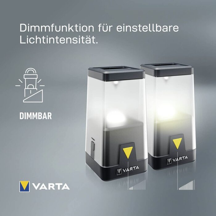Світлодіодний кемпінговий ліхтар VARTA L30RH, акумуляторний і на батарейках AA, з димером і нічником, для кемпінгу, відпочинку та надзвичайних ситуацій