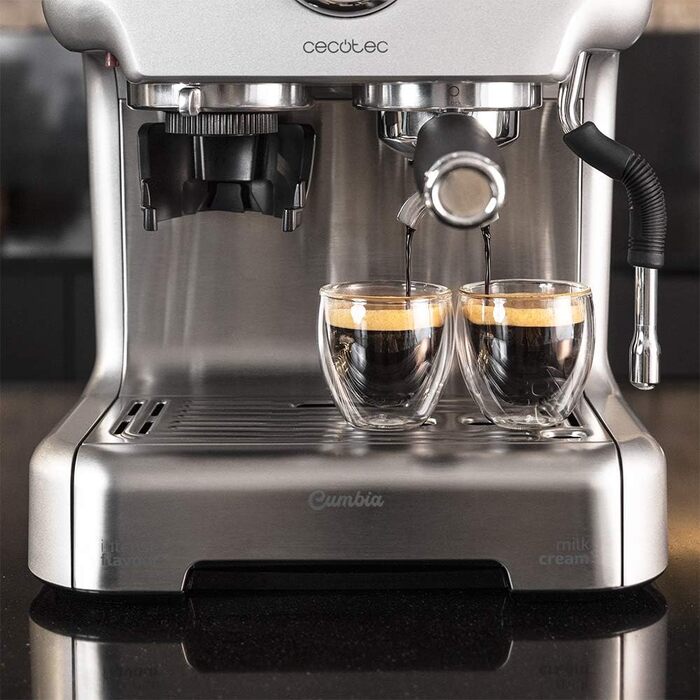Еспресо-кавомашина Cecotec Cumbia Power 20 Barista Aromax - 2900 Вт, 2 системи нагріву, 20 бар, манометр