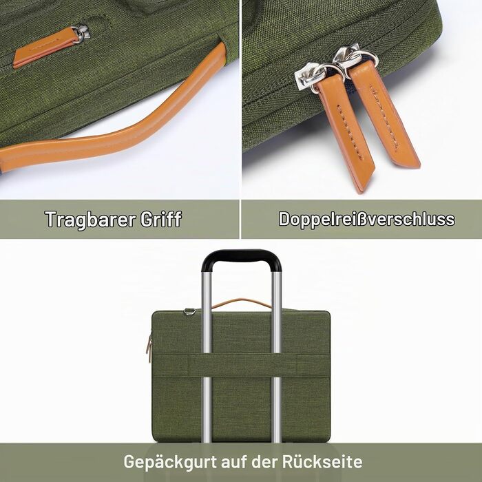 Чохол для ноутбука MOSISO 360° на 16 дюймів для MacBook Pro M1 M2 M3 M4 M5, Lenovo, HP, оливковий