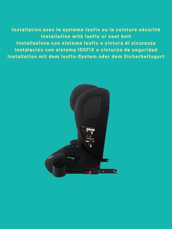 Автокрісло Nania Milano Isofix 76-150 см, 9-36 кг, 15 міс - 12 років, чорно-сіре
