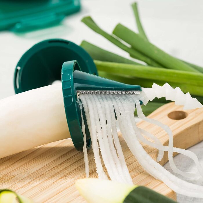 Набір ніжів Genius Nicer Dicer Fusion Smart (34 частини) для нарізки овочів та фруктів: кубики, спіралі, соломка, слайси - для здорового харчування