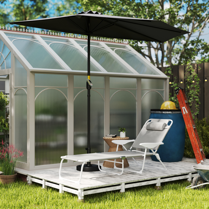 Outsunny Sun Lounger Складний садовий шезлонг з подушкою, шезлонг з регульованою спинкою в 4 напрямках, стійкий до погодних умов шезлонг для кемпінгу, садове крісло навантаження до 120 кг, для саду на відкритому пляжі світло-сірий