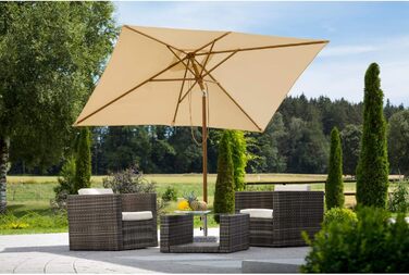 Сонячна парасоля Schneider Malaga 300x200 см, прямокутна, алюміній/сталь, поліестер, натуральний колір
