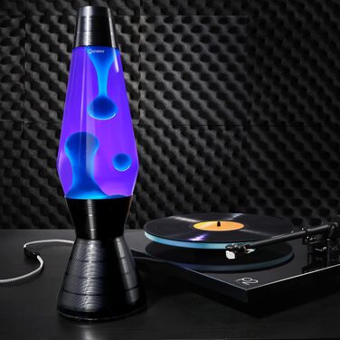 Лава-лампа Mathmos Astro Vinyl: дизайнерський світильник ручної роботи, чорний/фіолетовий/бірюзовий