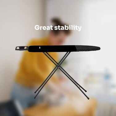 Праскавальна дошка Mellerware Steezy Board, регульована висота, міцний чохол з 100% бавовни, велика поверхня 110x32,5 см, підставка для праски, легка у використанні, не ковзає