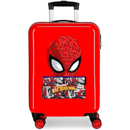 Дитяча валіза Marvel Spiderman, червона, ABS-пластик, 38x55x20 см, жорсткий корпус, кодовий замок, 34 л, 2,66 кг, 4 подвійні колеса, ручна поклажа
