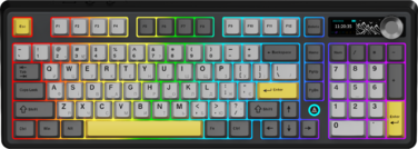 Бездротова механічна клавіатура Ajazz AK980 V2 Maillard Switch Black (AK980-V2-M-BGY)