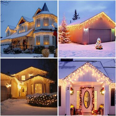 Гірлянда Qedertek на батарейках 20 м, 200 LED, тепле біле світло, з таймером і пультом, водонепроникна, для вулиці та дому, декор ялинки та вечірок