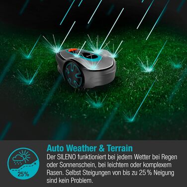 Робот-газонокосарка Gardena SILENO minimo 500 м² з Bluetooth, інтелектуальна автоматична косарка, керування через додаток, німецька версія