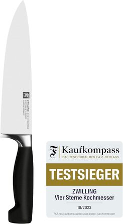 Ніж кухарський ZWILLING Vier Sterne, 20 см, нержавіюча сталь, пластикова ручка