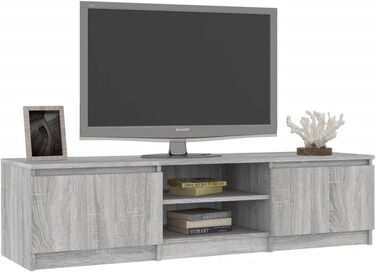 Тумба під телевізор vidaXL, сіра, ДСП, 140x40x35,5 см, сучасна ТВ-тумба, меблі для вітальні, низька тумба, шафа для телевізора, колір Sonoma
