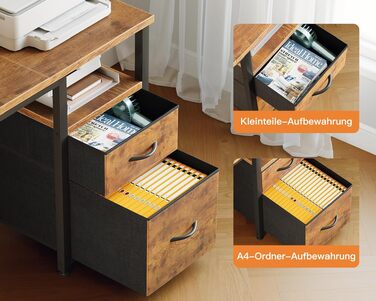 Кутовий письмовий стіл Coleshome з 2 шухлядами та полицею 140x80 см, з розеткою, для дому/офісу, коричневий