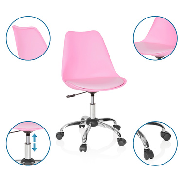Офісне крісло FANCY PRO, рожеве, hjh OFFICE