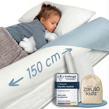 Подушка для годування Zoula Kidz® надувна, портативна (150 см) з бавовняним чохлом OEKO-TEX – для подорожей та дому