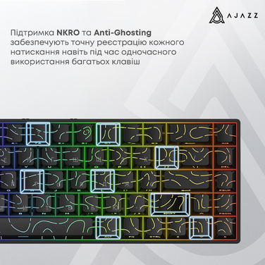 Ігрова магнітна клавіатура Ajazz AK680 V2 Ice Island Magnetic Switch (AK680-V2-I-GB)