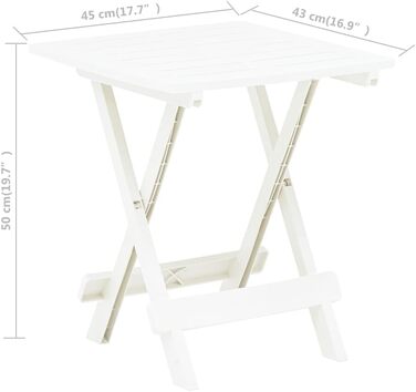 Квадратний складаний кемпінговий стіл Made in Italy, 44x50x44 см, білий