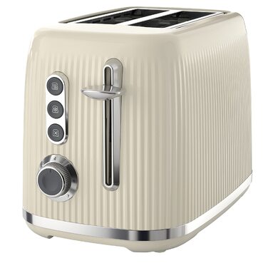 Тостер Breville Mutiger 2-слотовий кремовий з широкими прорізами, хром-срібло (VTR003)