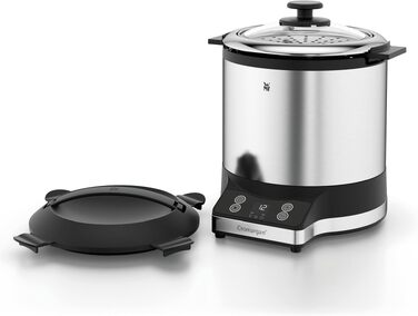 Рисварка WMF Küchenminis 1л Cromargan, 220 Вт з контейнером для ланчу та функцією пароварки