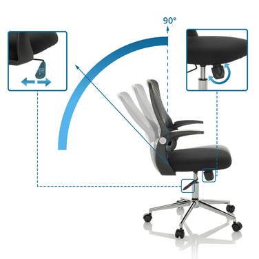 Офісне крісло / Поворотне крісло MIKO B ECO Mesh / Тканина Black HJH OFFICE