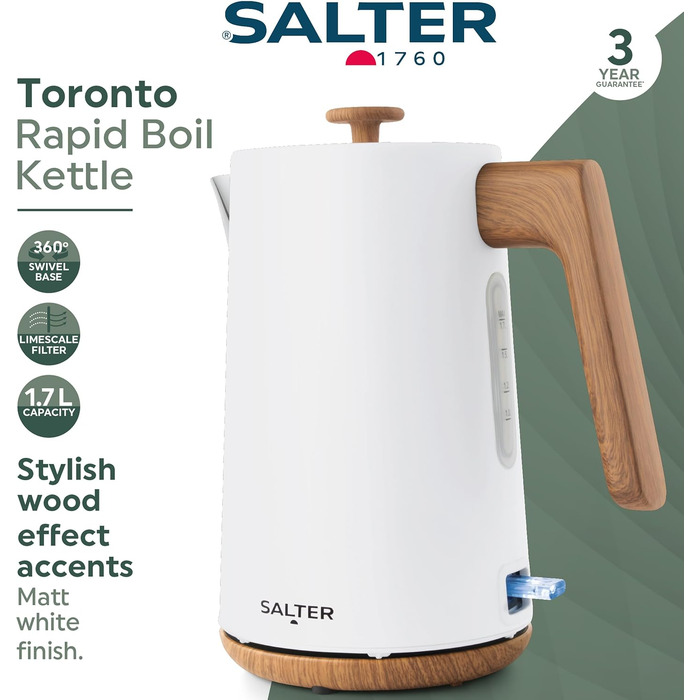Тостер Salter Toronto 4-Slice Білий - 6 рівнів підсмажування, розморожування, підігрів, самоцентрування, підйом тостів