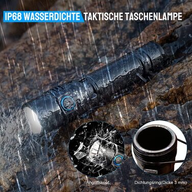 LED ліхтар Trustfire T11R, надяскравий 1800 люмен, USB-зарядка, 5 режимів, тактичний, водонепроникний IP68, для кемпінгу, туризму, екстрених ситуацій, чорний