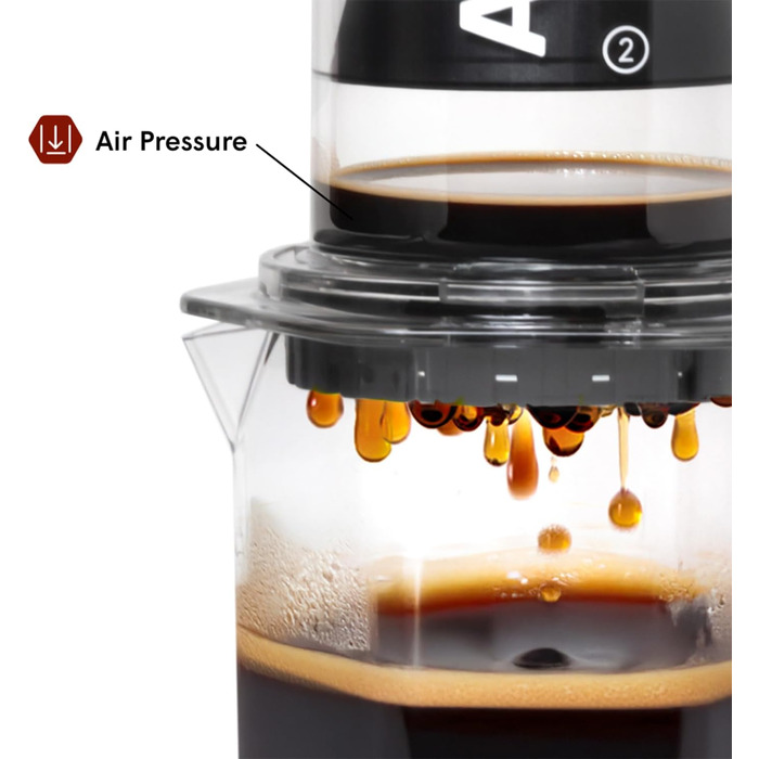 AeroPress Clear XL: Прес для кави, френч-прес та еспресо-машина 2-в-1, прозорий XL, портативний для подорожей та кемпінгу