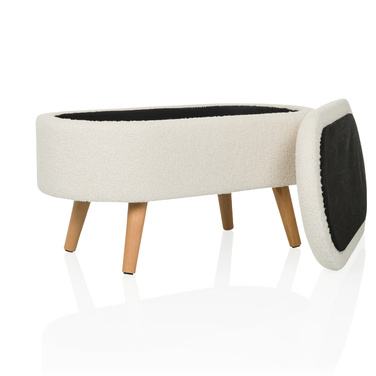 Пуф STORIANO 82x41x44 см, 1 відділення, білий, hjh LIVING
