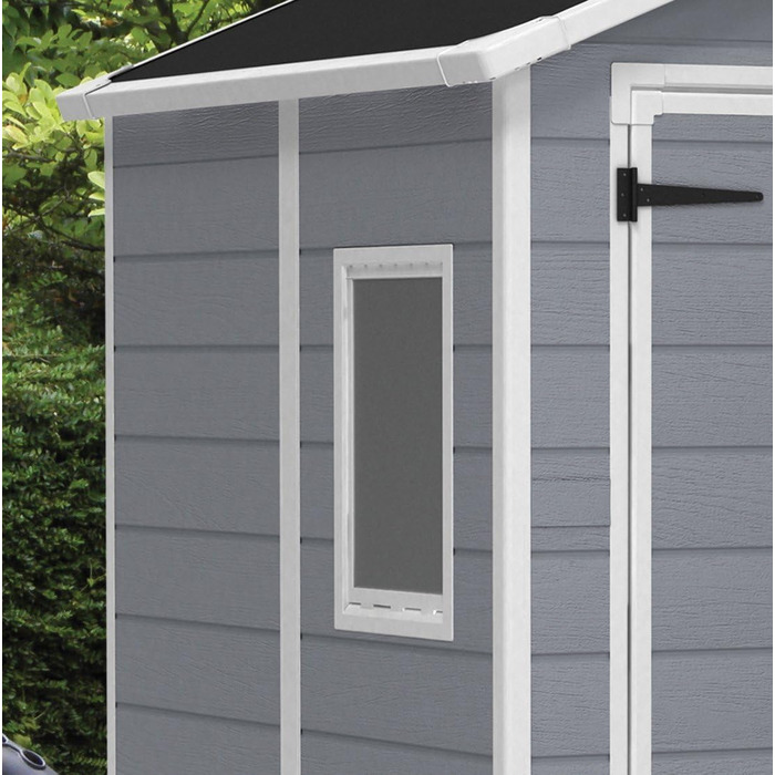 Садовий будиночок Keter Manor 6x8 DD, сірий, 7.6 м³ - металевий, для інструментів та саду