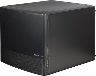 Корпус Fractal Design Node 804 чорний, компактний, для mATX, з високою вентиляцією, модульним інтер'єром, 3 вентилятора Silent R2 120 мм, підтримка водяного охолодження, USB 3.0, бокове вікно