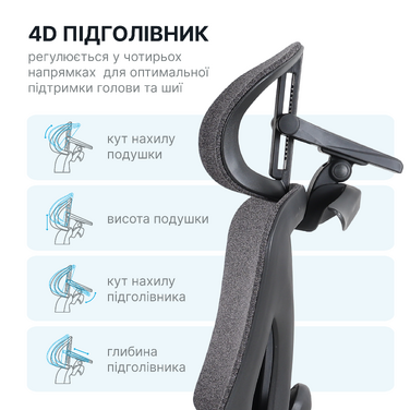 Крісло офісне OfficePro Jade OC970G Gray