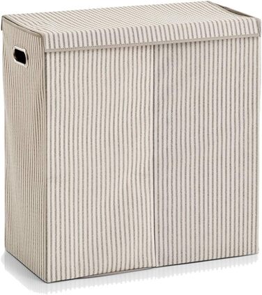 Кошик для білизни Zeller Stripes, 2-секційний, фліс, бежевий