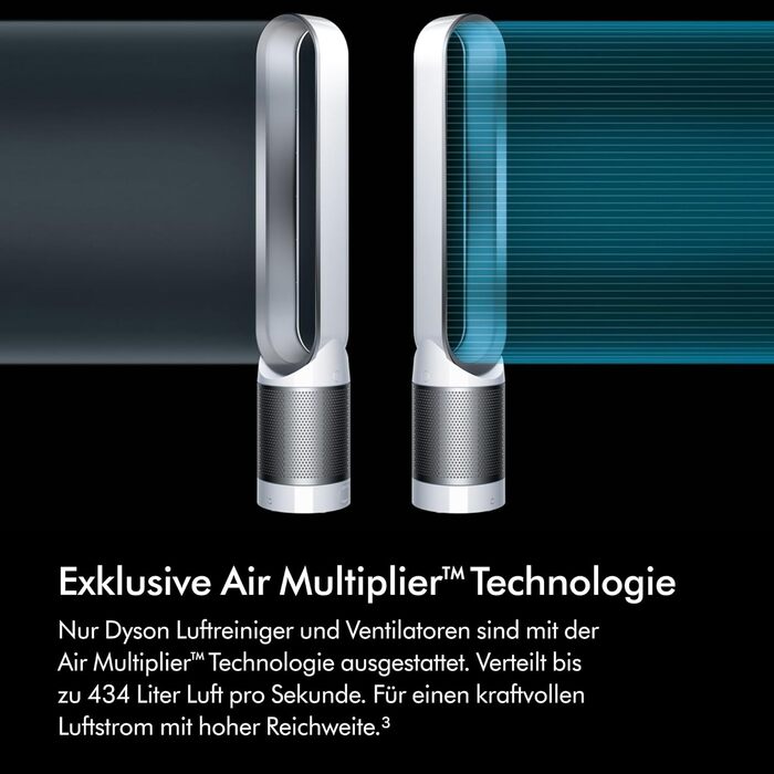 Dyson Pure Cool TP00: Очищувач-вентилятор повітря з охолодженням, білий/сріблястий