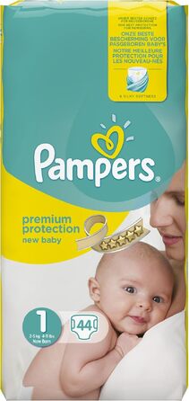 Підгузки Pampers New Baby Newborn розмір 1 (2-5 кг), упаковка з 4 пачок по 23 шт, всього 92 шт